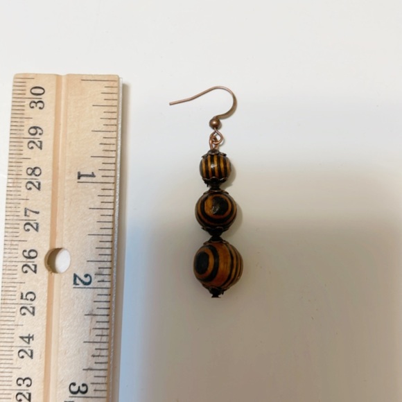 Brown boho earrings - Picture 3 of 4